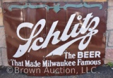 Schlitz Beer single sided porcelain sign