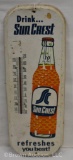 Sun Crest Soda tin advertising thermometer, good mercury