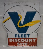 Valero Fleet Discount Site dbl. sided tin sign