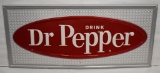 Drink Dr Pepper single sided/self framed tin embossed NOS sign