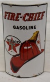 Texaco Fire-Chief Gasoline single sided tin belly plate sign