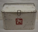 7UP white metal ice chest