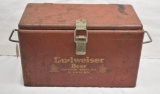 1950's Budweiser Beer metal ice chest cooler w/drain plug, Budweiser emblem