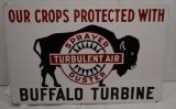 Buffalo Turbine Turbulent Air Sprayer Duster dbl. sided porcelain flange sign