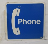 Phone dbl. sided metal flange sign