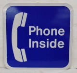Phone inside db. sided metal sign