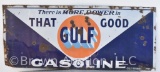 Gulf Gasoline single sided porcelain sign
