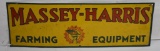 Massey-Harris Farming Equipment single sided tin embossed sign
