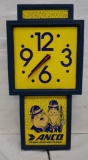 Anco Laurel and Hardy advertising clock - faintly light but clock does not seem to work
