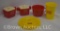 Minneapolis-Moline plastic cup/saucer; tumbler; creamer and sugar set by Federal Tool Corp.