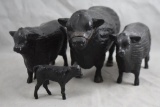 (4) Assorted sizes of plastic black bulls