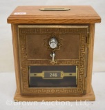 Post office door bank, wood case