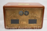 Post office lockboes bank, wood case