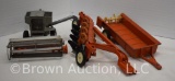 Ertl Manure spreader and plow; Allis-Chalmers Gleaner combine