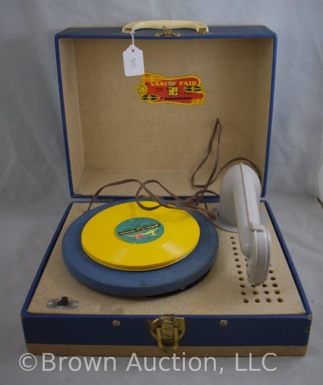 Child's "Vanity Fair" phonograph and (4) records