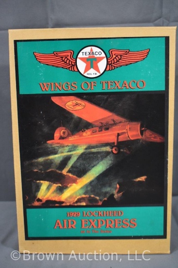 "Wings of Texaco" diecast airplane bank, 1929 Lockheed Air Express, #1
