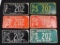 (6) Kansas license tags - all same tag number, all different years 1969-75 (missing 1970)
