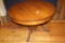 Maple dining room table w/decorative square pedestal base and paw feet