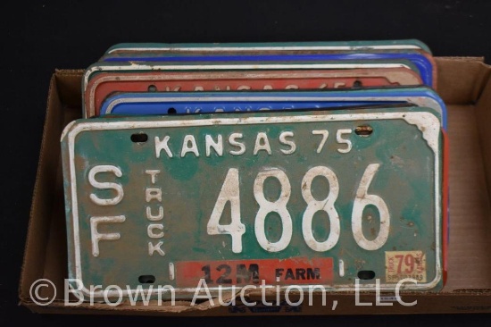 (20) assorted Kansas Truck and Trailer license tags - 60's and 70's