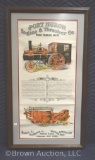 Port Huron Engine and Thresher Co. paper advertising calender, 1902-1903, framed and matted