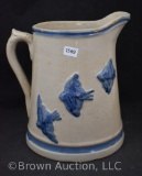 Blue and white stoneware Flying Blue Bird 8.5