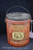 Miners Puddlers Smoking Tobacco tin pail