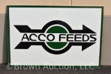 Acco Feeds SST framed advertising sign - NOS