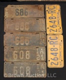(7) license tags - all matching numbers
