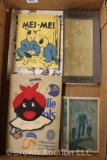 Box lot of paper goods incl. Mei-Mei/A Little Girl of China book; Vaudeville Gambols skits (1922);