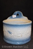 Blue and white stonewarel hanging Salt crock (no lid)