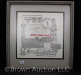Framed picture Conoco collage, R Edwards '84