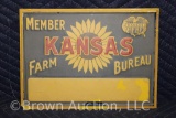 Kansas Farm Bureau SST embossed dealer sign - NOS
