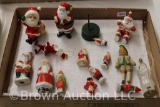 Box lot of small Vintage Santas