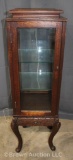Unique French-style lighted 3-shelf curio cabinet, Queen Anne legs