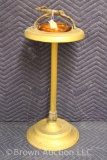 Art Deco Gold metal floor standing ashtray w/figural gazelle handle