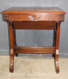 Victorian black walnut child's desk w/drawer, carved apron, Ca. 1810
