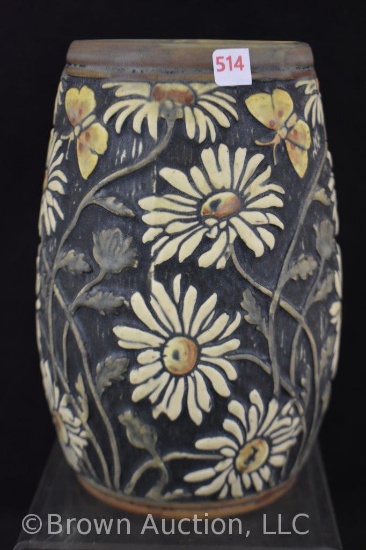 Mrkd. Weller Knifewood 7" vase, black