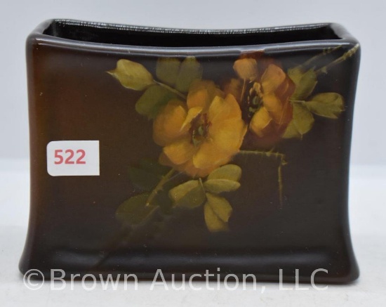 Mrkd. Royal Rozane Ware 991-3.25" vase/card or letter holder, floral decoration