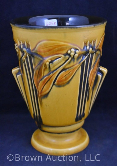 Roseville Laurel 673-8" vase, yellow