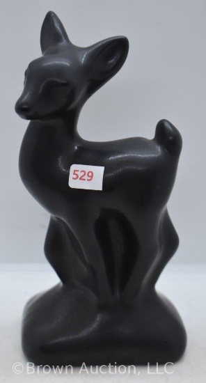 Van Briggle 7.5" black fawn figurine
