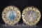 Pinkie and Boy in Blue prints in round gold metal butterfly frames, 6