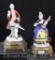 Pr. Victorian porcelain 7.5' figurines on brass ftd. bases