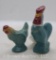 Rosemeade rooster and hen salt and pepper set, blue