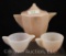 Akro Agate pink child's tea pot, creamer and cup