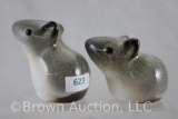 (2) Mrkd. Howard Pierce mouse figurines
