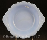 Akro Agate blue bowl w/exterior pattern 10