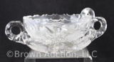 (2) American Cut Glass nappies, both are decorated with Intaglio daisies/leaves
