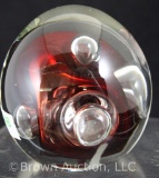 Mrkd. Karg glass paperweight, 3