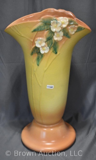 Roseville Mock Orange 986-18" floor vase, yellow