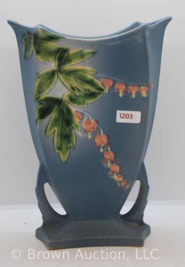 Roseville Bleeding Heart 970-9" vase, blue